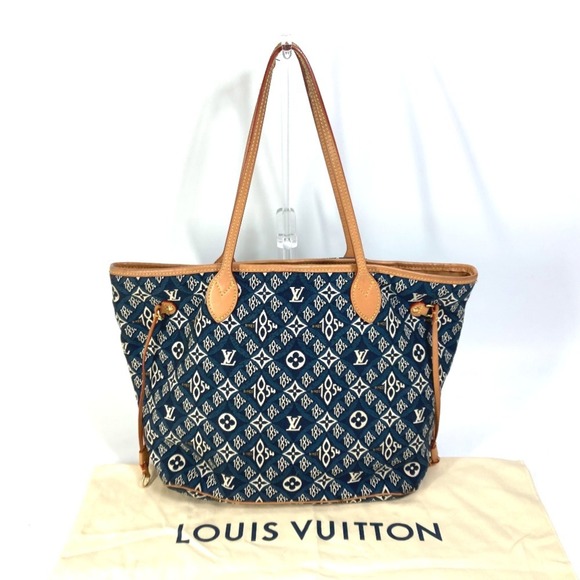 Louis Vuitton Neverfull MM Navy Canvas shoulder - Picture 1 of 10